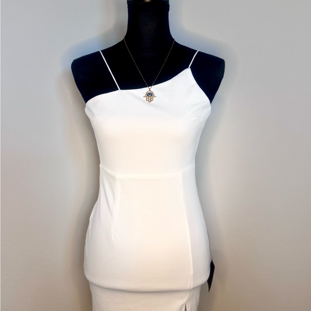 Lulu's Asymmetrical Classy White Mini Dress - Picture 5 of 10